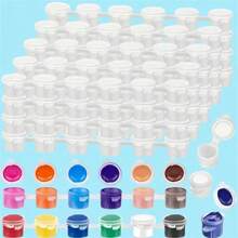 240pcs Empty Paint Cans, 40pcs Acrylic Mini Paint Containers With Lids, 6pcs Connected Empty Paint Boxes 3ml/0.1oz, Suitable For Students, Exquisite Painting Gift Box