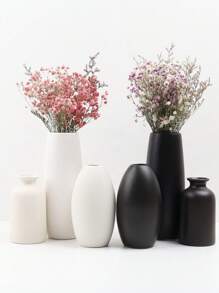 1 件黑色/白色陶瓷花瓶-花瓶干花花瓶适用于现代家居装饰，适合门厅客厅壁炉卧室厨房，可作为精美礼物 - 彩色 - 查看 1