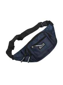 1pc Large-Capacity Men's Stylish Waterproof Waist Bag, Multi-Functional, Wear-Resistant, Multi-Compartment Waist Bag, With Adjustable Strap, Zipper Closure, Perfect For Sports, Fitness, Travel, Business And Daily Commute