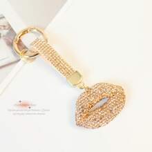 1pc Creative Rhinestone Lip Key Chain, Luxury Niche Design Car Key Decor Pendant, Bag Decoration Keychain