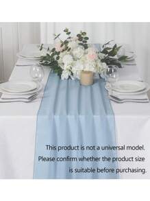 Light Blue Table Runner Wedding Decoration Table Runner Party Table Runner (One Piece) - Baby Blue - View 3