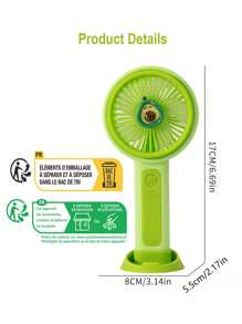 AOYI Portable Fan Handheld, Mini Personal Fans With Desktop Base, 3-Speed Adjustable, 500mAh Rechargeable Fan, Summer Cooling For Outdoor Office Traveling Walking Beach, Hot Weather Cool Essentials For Working Studying - 彩色 - 查看 8