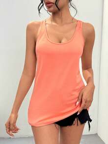 ملابس علوية رياضي للنساء للربيع والصيف، ملابس رياضية خارجية، أنماط أساسية، ملابس علوية كاجوال للأوقات الحرة والرياضة الخارجية - لون برتقالي - مشاهدة 6