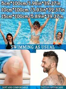 1 szt. Wodoodporna taśma, wodoodporny bandaż, przezroczysty opatrunek foliowy, bandaż samoprzylepny, odpowiedni do kąpieli, pływania, ochrony i pielęgnacji tatuaży. Wiele specyfikacji do wyboru