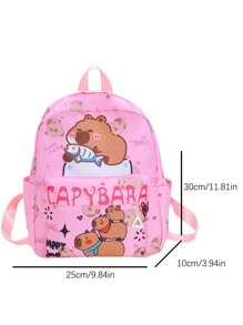 1 Pc Large-Capacity Cute Capybara Pattern School Bags. Lively Student Bag With Multi Pockets.Fashionable School Bag.Practical Handbag .Personalized Lightweight School Backpack.Portable Backpack With Multi Compartments