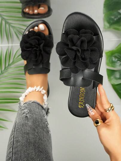 Sandálias de praia femininas confortáveis, elegantes e confortáveis, com estampa floral, chinelos elegantes para atividades ao ar livre, 2025, novo