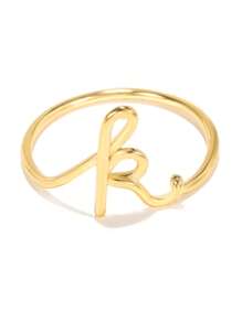 1 Stück minimalistischer, kleiner Initialen-Ring für Frauen, goldplattiert, Draht Stapel-Ring Buchstaben A-Z, Verlobungs- und Hochzeitsschmuck Geschenkidee