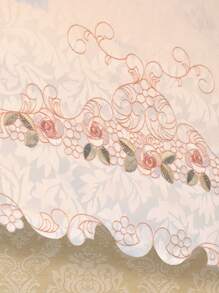 1pc Satin Jacquard Fabric Rose Embroidered Hollow-Out Exquisite Palace Style Air Conditioner Cover, Dust Cover, Suitable For All Seasons, Anti-Dirty, Home Decor, Daily Home Gathering, Festival Gathering, Banquet, Birthday, Indoor And Outdoor Home Decor, Festival Decor, Gifts, Party, Wedding Decorations, Decor, Outdoor Furniture Series, Customizable Size