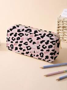 1 st. Bloemenpatroon Grote Capaciteit Dubbelzijdig Bedrukt Corduroy Etui, Perfecte Terug Naar School Etui, Grote Opbergzak, Ideaal Cadeau Voor Studenten