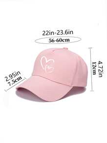 1pc Unisex Heart Washed Baseball Cap, Adjustable Outdoor Sun Hat For Spring, Autumn Travel, Beach, Y2k Style,Fashion Casual Couple Vacation Matching Hat - Multicolor - View 8