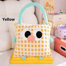 Manta de peluche con asa de transporte en diseño de dibujos animados que aumenta el atractivo visual