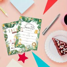 10pcs Forest Animal Pattern Party Invitation Cards, Party Decoration Supplies, Invitations And Cards Suitable For Birthday Party, Family Gathering, Baby Shower