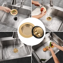 2 piezas Filtro de drenaje de fregadero de cocina de acero inoxidable, colador de fregadero para evitar el atascamiento de comida