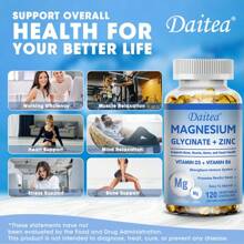 Magnesium Glycinate & Zinc Supplement With Vitamins D3 & B6 - Supports Bone Health & Promotes Restful Sleep - 120 Softgels - 1 Bottle - View 5