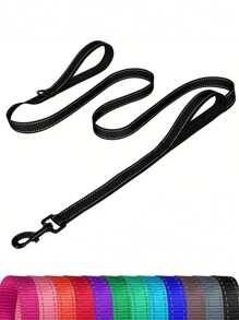 Heavy Duty Dog Leash - Two Cushioned Handles Provide Additional Control, With Night Walking Reflective Strips - Suitable For Medium To Large Dogs - Multicolor - View 23