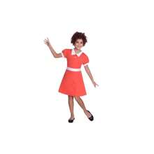 Amscan Child Orphan Annie Musical Fancy Dress Costume - 8-10 Years - Red and White - View 2