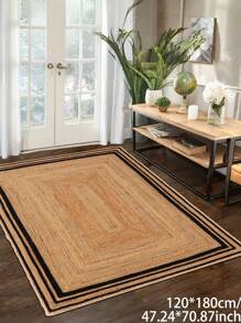 1 块橄榄绿色矩形印花绿色仿编织图案水晶天鹅绒地垫；可机洗、防污且易于护理的区域地毯，适用于客厅、卧室、儿童房、餐厅、浴室、厨房、阳台等；是房间装饰的理想地毯选择