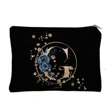 1 Pc Cosmetic Bag Makeup Bags Wallet Name Initials A-Z Letter Pattern Toiletry Organizer Pouch Wash Bag Zipper Phone Purse Pencil Pouch Clutch Bag Teacher Gifts Travel Essentials For Women Girl Gift For For Makeup Tools Makeup Brushes Storage Makeup Organizer Make Up Organizer Makeup Storage Makeup Pouch Make Up Pouch