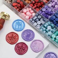 24 Color Hexagonal Sealing Wax Beads, 600Pcs Sealing Wax Beads, Wax For Wax Seal Stamps, Sealing Wax Beads For DIY Envelope Decor, Wedding Invitations, Cards, Postcards, Gift Packing, Crafts, Scrapbooking