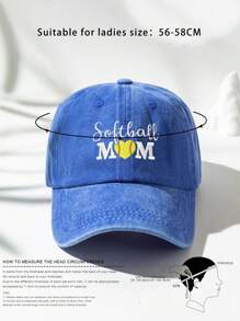 1pc Outdoor Embroidered "SOFTBALL MOM" Heart Baseball Cap, Adjustable, Sun-Protective, Casual, Suitable For Spring/Autumn Travel, Beach, Men & Women, Youth, Valentine's Day, Y2K Style - Embroidery - View 5