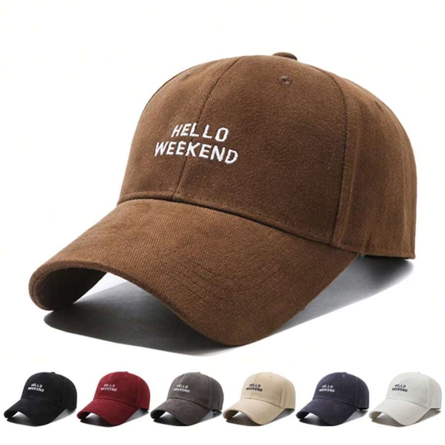 1 件字母休闲波西米亚风派对可爱街头金属装饰刺绣涤纶棒球帽，户外防晒，四季皆宜 - A - 查看 1