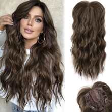 AliLeader Hair Toppers For Women 20inch Long Wavy Hair Toppers Hair Pieces For Women Synthetic Wiglets Hair Topper With Bangs Clip In Hair Toppers For Thinning Hair - Multicolor - View 14