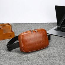 Solid Color PU Fanny Pack, Children's Minimalist Casual Shoulder/Crossbody/Chest Bag, Lightweight - A - View 11