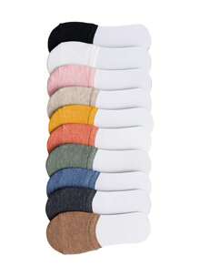 10 Pairs Women's Thin Open-Toe Anti-Slip Half Toe Invisible High Heel Socks, Spring/Summer