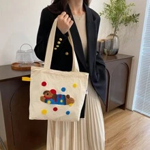 Cartoon Women Lunch Bag, Shoulder Shopping Tote, Lightweight Shopping Bag, Reusable Ladies Handbag