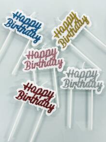 Blue Sprinkle "Happy Birthday" Themed Party Cake Decorative Candles For Men's Celebration - Blue - View 4
