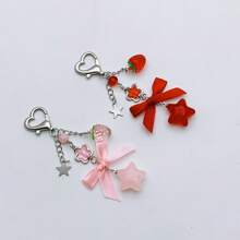 1 Pc Sparkling Cherry Hanging Decor, Cherry Keychain Pendant For Wallet, Bag, Backpack Accessory