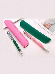 Vỏ bút PU đơn giản nhiều màu có logo tùy chỉnh, Vỏ bảo vệ bút stylus di động, Vỏ bảo vệ văn phòng phẩm nhỏ gọn - Nhiều màu - Xem 12