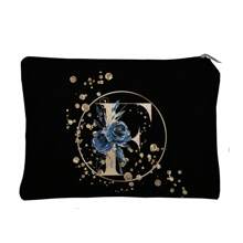 1 Pc Cosmetic Bag Makeup Bags Wallet Name Initials A-Z Letter Pattern Toiletry Organizer Pouch Wash Bag Zipper Phone Purse Pencil Pouch Clutch Bag Teacher Gifts Travel Essentials For Women Girl Gift For For Makeup Tools Makeup Brushes Storage Makeup Organizer Make Up Organizer Makeup Storage Makeup Pouch Make Up Pouch