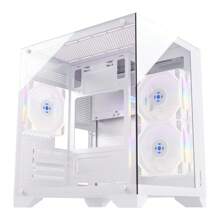 Aquario Clarity White Gaming Cabinet With Glass Sides Fortrek - trắng - Xem 2