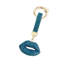 1pc Creative Rhinestone Lip Key Chain, Luxury Niche Design Car Key Decor Pendant, Bag Decoration Keychain
