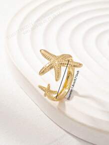 1 Stück goldener Seestern Ring im Sommerstil für Frauen