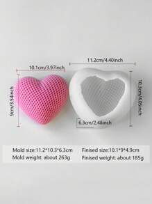 3种硅胶心形模具套装，适用于蜡烛制作：3种心形花朵造型，可用于DIY肥皂、粘土、树脂和蜡工艺品 - 白色 - 查看 18
