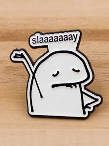 1 件西班牙名言珐琅别针卡通女士胸针翻领别针背包徽章服装配饰趣味珠宝礼物 - 黑與白 - 查看 6