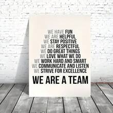 1pc Framed Painting, "We Are A Team" Inspirational Canvas Print, Unique Creative Wall Art Decoration, Living Room, Bedroom, Office, Restaurant, Bar Wall Decoration, Waterproof, Printed, Artwork, Perfect Gift And Decoration, 12*18inch