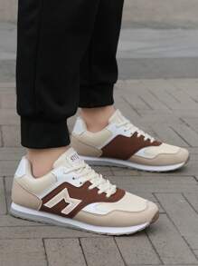 Unisex sportschoenen voor tieners, modieuze patchwork casual schoenen, klassieke retro lichtgewicht ademende hardloopschoenen, comfortabele antislip trainingsschoenen, studentencampus streetwear reizen wandelen