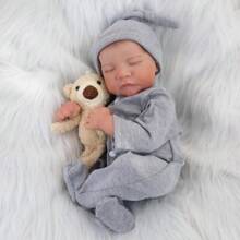 WOOROY Realistic Reborn Baby Dolls - 18 Inch Full Vinyl Body Lifelike Reborn Boy Doll Poseable Anatomically Correct Newborn Sleeping Baby Dolls Gift Toys For Kids Age 3+ - mặc định - Xem 7