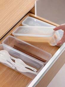 4 piezas Caja pequeña para pasta, recipiente rectangular de plástico transparente blanco para almacenamiento de fideos con tapa - Cajas de conservación de alimentos herméticas, reutilizables y apilables para espaguetis, cereales, aperitivos, refrigerador de cocina, regalo de Navidad/Halloween, material de polipropileno (PP), seguro para el contacto con alimentos