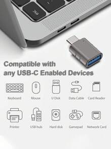 Gmobi USB C To USB Adapter Pack Of 2 USB C Male To USB 3.0 Female Adapter Compatible With MacBook Pro Air 2024, Microsoft Surface, IPad, Notebook, Del XPS And More Type C Devices,Space Grey