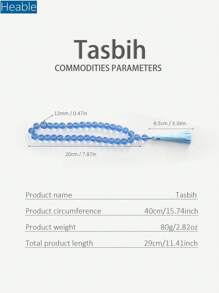 Tasbin 1pc 33pcs 12mm Glass Beaded Bracelet, Handmade Fashionable Minimalist Prayer Beads (Multiple Colors)