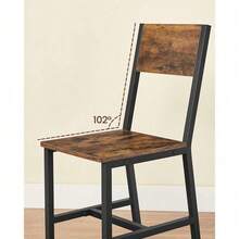 Juego de 2 Sillas de Comedor, Taburetes de Cocina, Estilo Industrial, para Comedor, Salón, Cocina, Marco de Acero, Marrón Rústico y Negro MLDC092B01V1