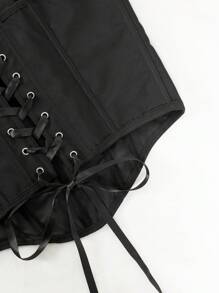 1pc Vintage Palace Style Corset Wrap Chest Bra Top, Fashionable Bustier Tight Waist Slimming Tank Top - Black - View 5