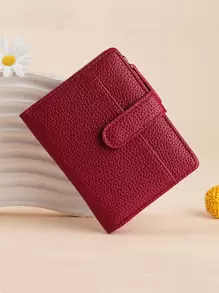European And American Style Litchi Grain Minimalist Women Wallet High-End Quality Bifold Multi Card Slots Zipper Coin Purse For Women Wallet Mini Wallet Purse Wallet Small Wallet Wallet