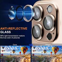 适用于 16 15 14 13 12 11 Pro Max/15 14 12 13 11 Pro 相机镜头保护膜，铠甲相机屏幕保护膜配件，适用于保护壳，高清钢化玻璃，防摔保护礼物，适合生日、家人、朋友，合金金属带钢化玻璃全覆盖，镜头保护膜，手机配件防水防震防刮防指纹 - 棕色 - 查看 3