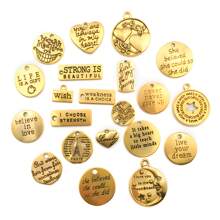 1pack Wholesale Bulk Inspiration Words Charms Inspirational Message Charm Pendants For Necklace Bracelet DIY Jewelry Making Crafting Accessory - Antique Silver - View 14