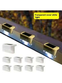 600mAh Solar Powered Outdoor Garden Lights, IP44 Water-Resistant, Home Garden Decor Stair Pathway Wall Fence Decorative Lights, Wedding Party Holiday Atmosphere Lights